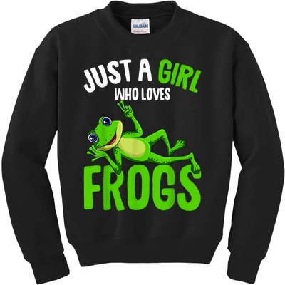 Just A Girl Who Loves Frogs Kids Sweatshirt