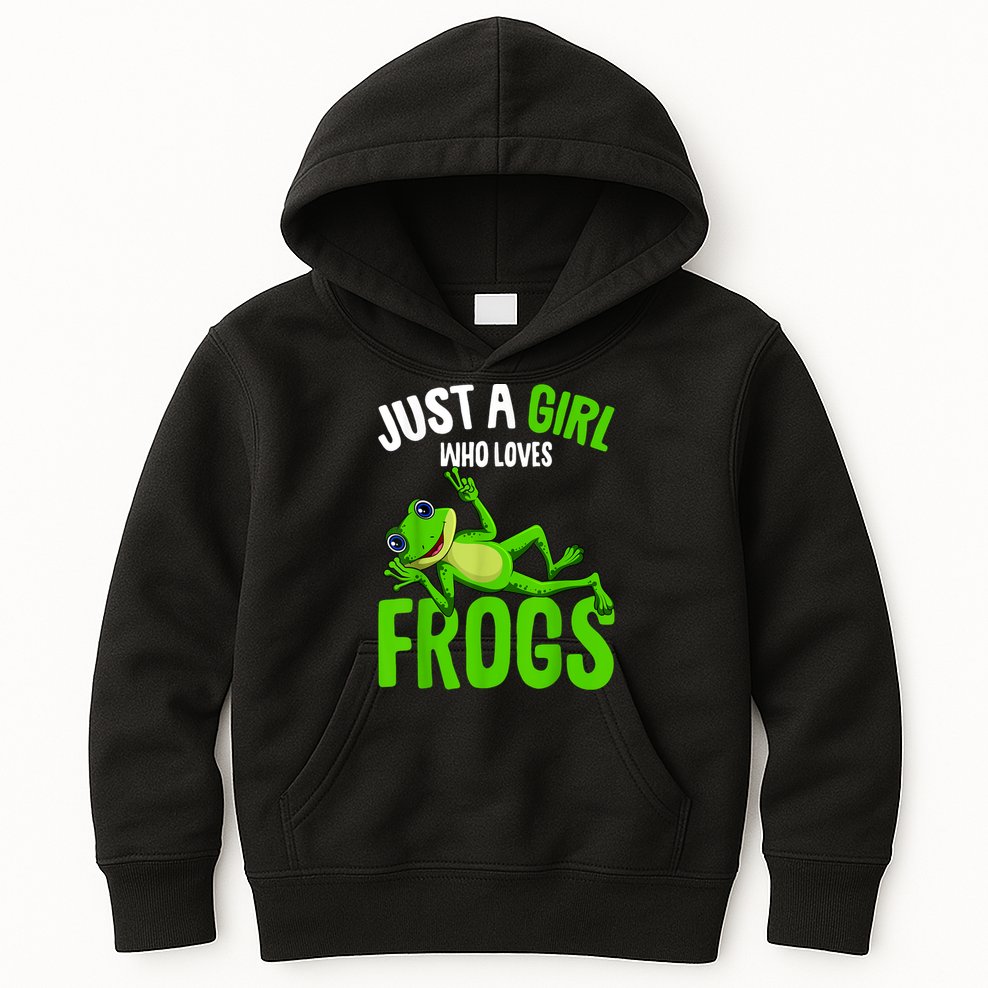 Just A Girl Who Loves Frogs Kids Hoodie