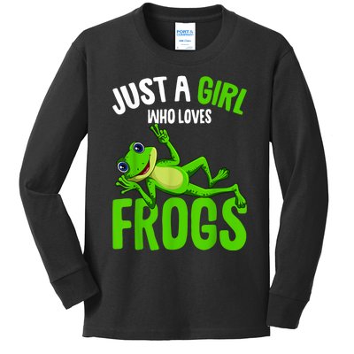 Just A Girl Who Loves Frogs Kids Long Sleeve Shirt