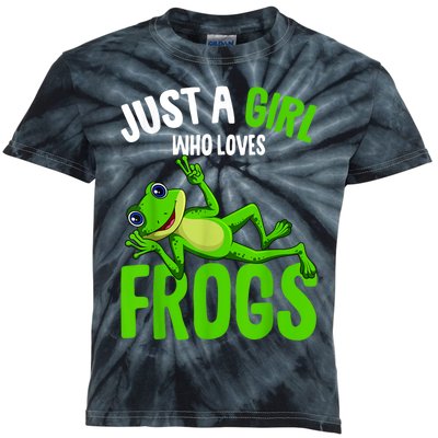 Just A Girl Who Loves Frogs Kids Tie-Dye T-Shirt