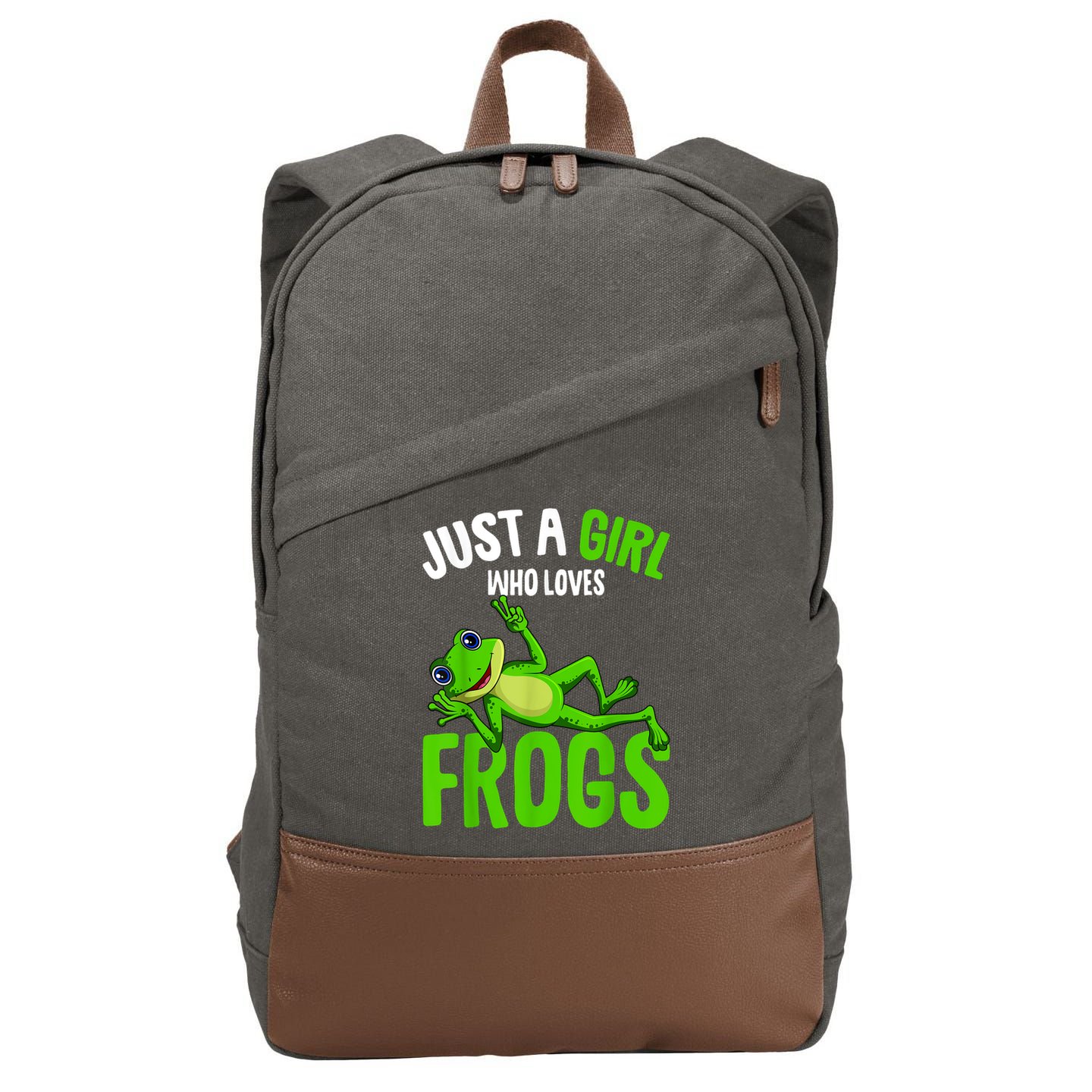Just A Girl Who Loves Frogs Cotton Canvas Backpack