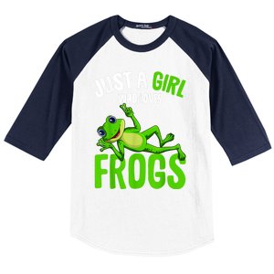 Just A Girl Who Loves Frogs Baseball Sleeve Shirt