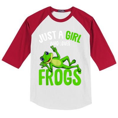 Just A Girl Who Loves Frogs Kids Colorblock Raglan Jersey