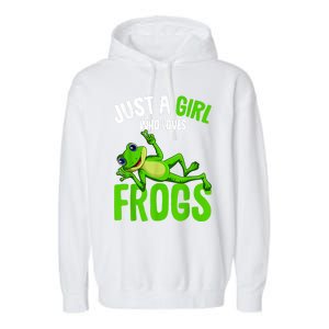 Just A Girl Who Loves Frogs Garment-Dyed Fleece Hoodie