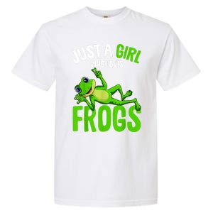 Just A Girl Who Loves Frogs Garment-Dyed Heavyweight T-Shirt