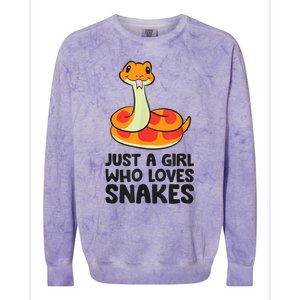 Just A Girl Who Loves Snakes Colorblast Crewneck Sweatshirt