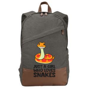 Just A Girl Who Loves Snakes Cotton Canvas Backpack