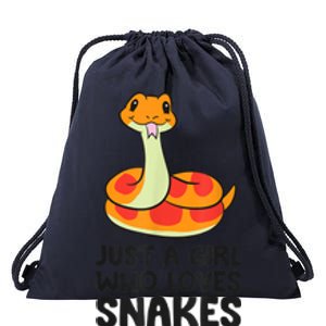 Just A Girl Who Loves Snakes Drawstring Bag