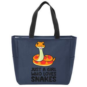 Just A Girl Who Loves Snakes Zip Tote Bag