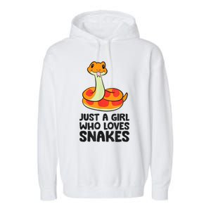 Just A Girl Who Loves Snakes Garment-Dyed Fleece Hoodie