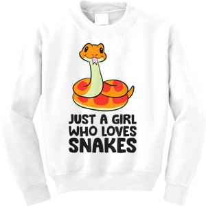 Just A Girl Who Loves Snakes Kids Sweatshirt