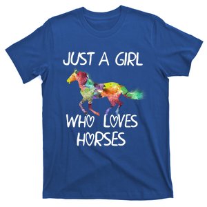 Just A Girl Who Loves Horses Cute Design Beautiful Horse Gift T-Shirt