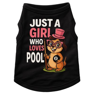 Just A Girl Who Loves Pool Billiard Pool Player Girl Funny Doggie Tank