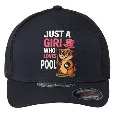 Just A Girl Who Loves Pool Billiard Pool Player Girl Funny Flexfit Unipanel Trucker Cap