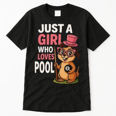 Just A Girl Who Loves Pool Billiard Pool Player Girl Funny Tall T-Shirt