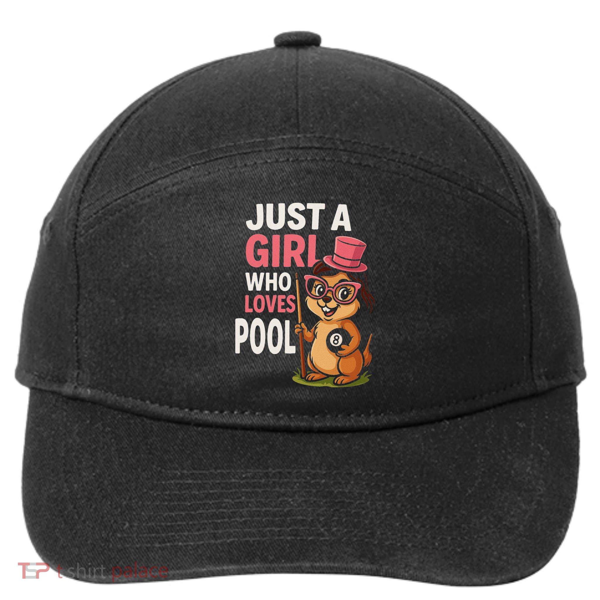 Just A Girl Who Loves Pool Billiard Pool Player Girl Funny 7-Panel Snapback Hat