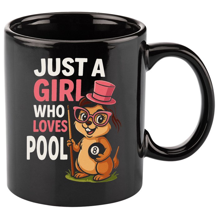 Just A Girl Who Loves Pool Billiard Pool Player Girl Funny 11oz C Handle Ceramic Mug