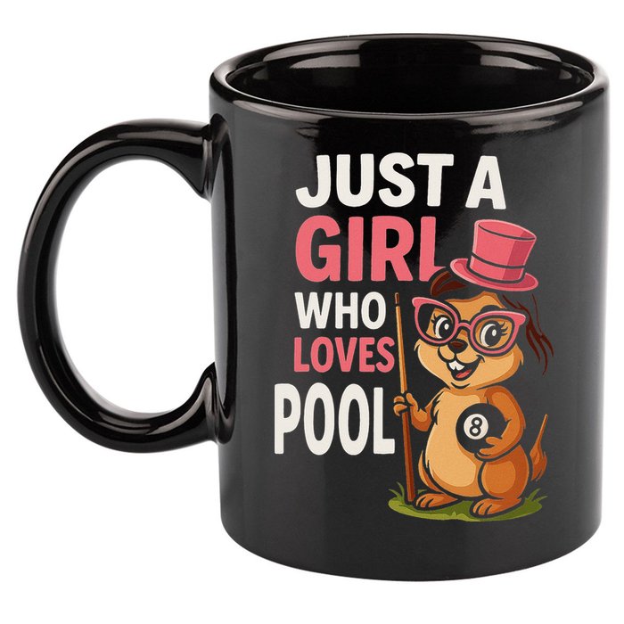 Just A Girl Who Loves Pool Billiard Pool Player Girl Funny 11oz C Handle Ceramic Mug