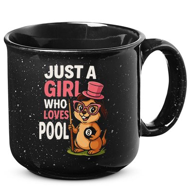 Just A Girl Who Loves Pool Billiard Pool Player Girl Funny 15oz Campfire Ceramic Mug