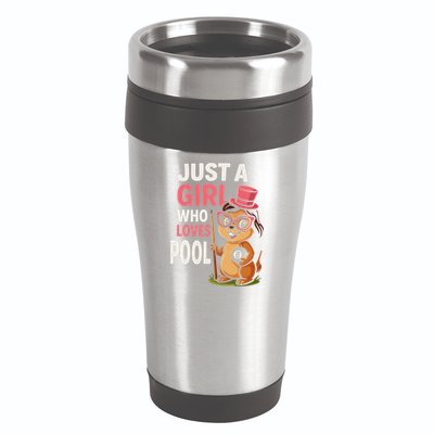 Just A Girl Who Loves Pool Billiard Pool Player Girl Funny 16oz Travel Tumbler