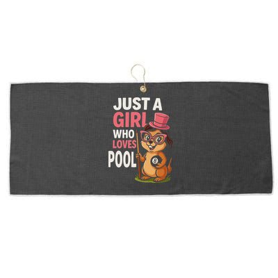 Just A Girl Who Loves Pool Billiard Pool Player Girl Funny Large Microfiber Waffle Golf Towel