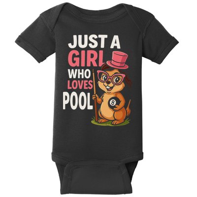 Just A Girl Who Loves Pool Billiard Pool Player Girl Funny Baby Bodysuit