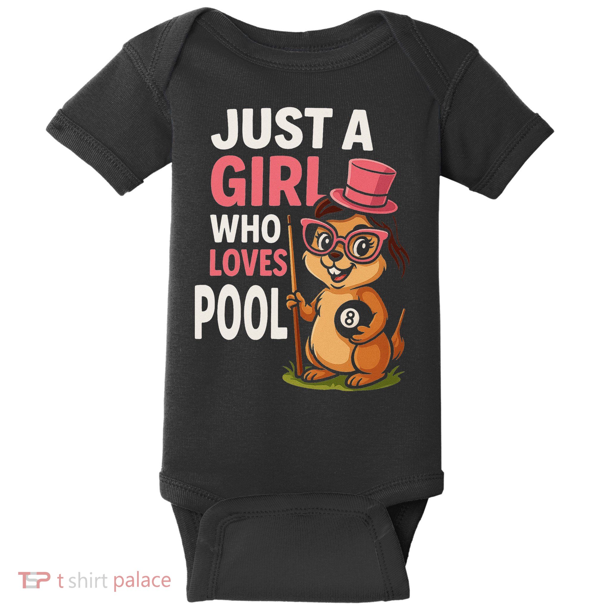 Just A Girl Who Loves Pool Billiard Pool Player Girl Funny Baby Bodysuit