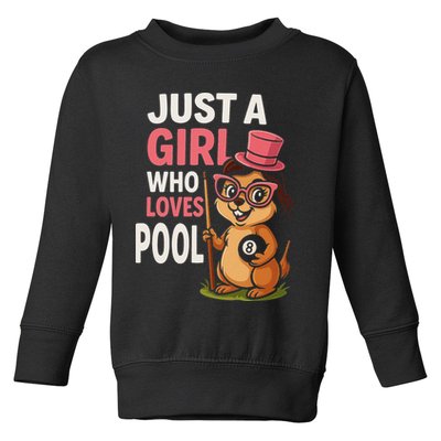 Just A Girl Who Loves Pool Billiard Pool Player Girl Funny Toddler Sweatshirt