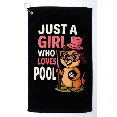 Just A Girl Who Loves Pool Billiard Pool Player Girl Funny Golf Towel