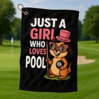 Just A Girl Who Loves Pool Billiard Pool Player Girl Funny Golf Towel