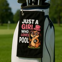 Just A Girl Who Loves Pool Billiard Pool Player Girl Funny Golf Towel