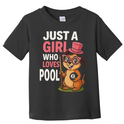 Just A Girl Who Loves Pool Billiard Pool Player Girl Funny Toddler T-Shirt