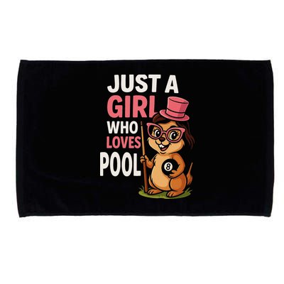 Just A Girl Who Loves Pool Billiard Pool Player Girl Funny Microfiber Hand Towel