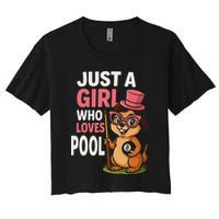 Just A Girl Who Loves Pool Billiard Pool Player Girl Funny Crop Top