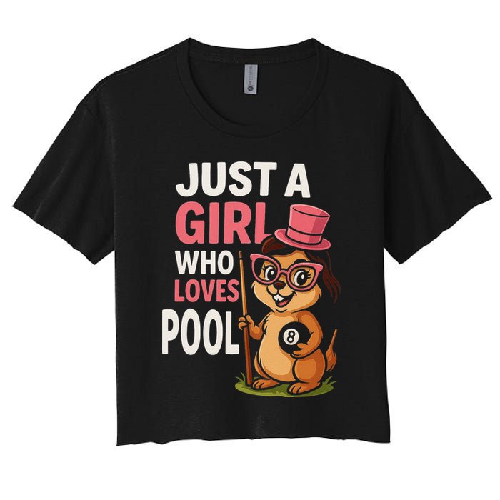 Just A Girl Who Loves Pool Billiard Pool Player Girl Funny Crop Top