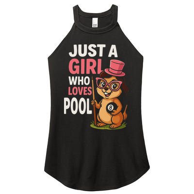 Just A Girl Who Loves Pool Billiard Pool Player Girl Funny Women's Perfect Tri Rocker Tank