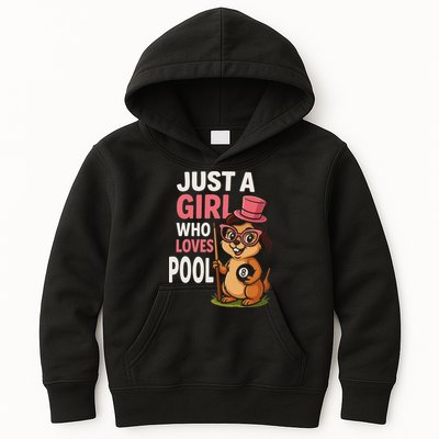 Just A Girl Who Loves Pool Billiard Pool Player Girl Funny Kids Hoodie
