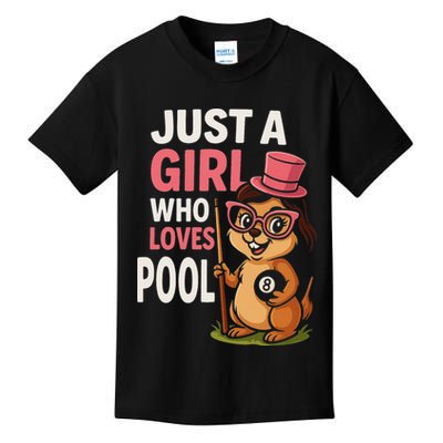 Just A Girl Who Loves Pool Billiard Pool Player Girl Funny Kids T-Shirt