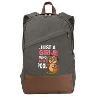 Just A Girl Who Loves Pool Billiard Pool Player Girl Funny Cotton Canvas Backpack