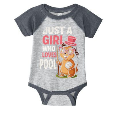 Just A Girl Who Loves Pool Billiard Pool Player Girl Funny Infant Baby Jersey Bodysuit