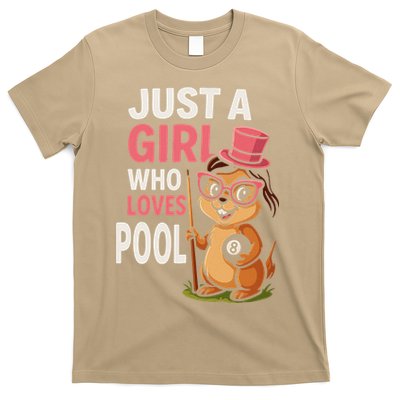 Just A Girl Who Loves Pool Billiard Pool Player Girl Funny T-Shirt