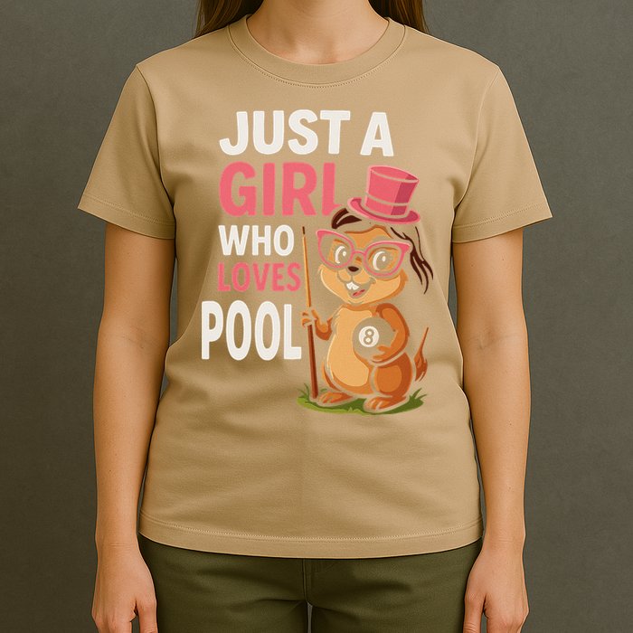 Just A Girl Who Loves Pool Billiard Pool Player Girl Funny T-Shirt