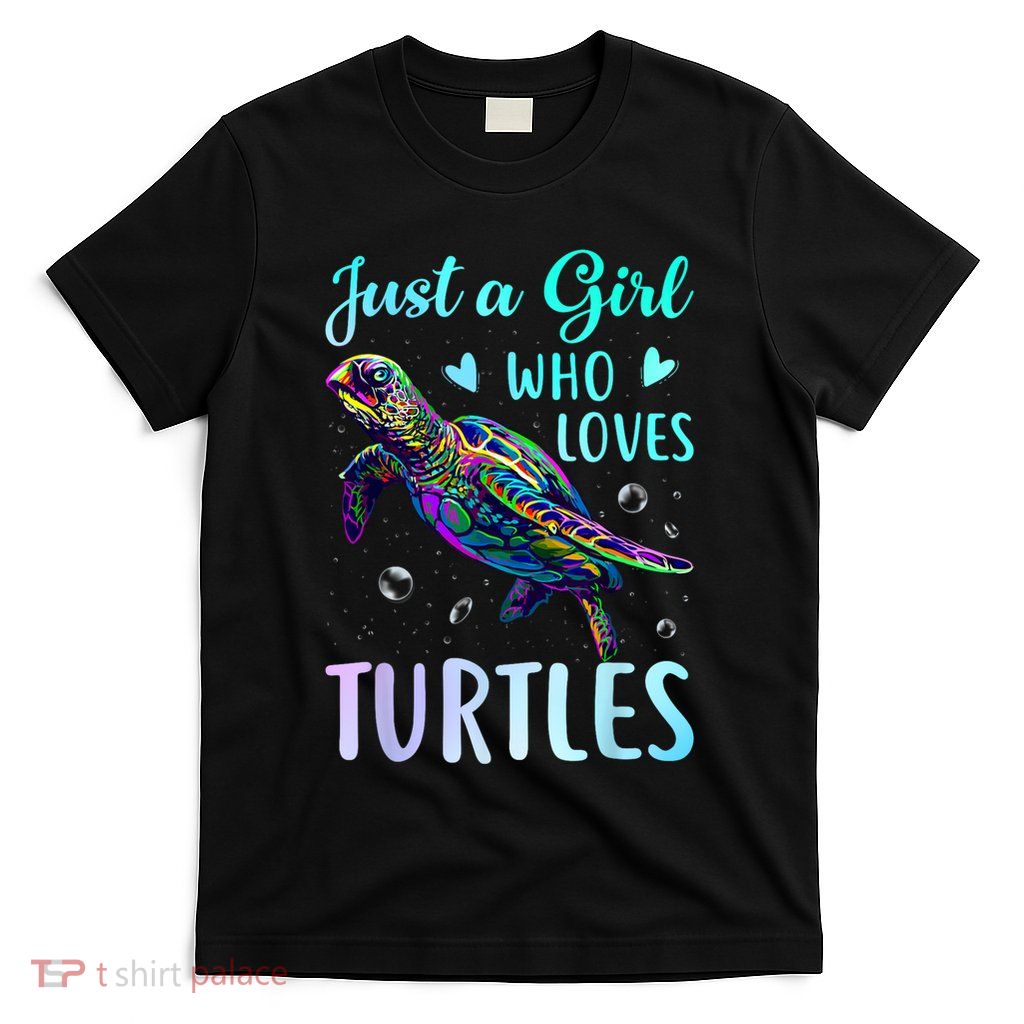 Just A Girl Who Loves Turtles Pastel Watercolor Turtle Gift T-Shirt