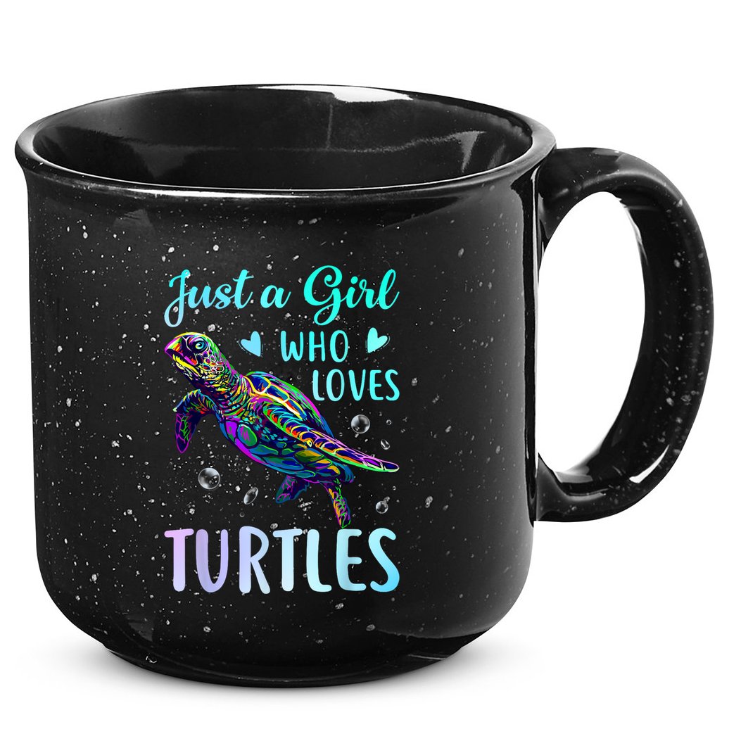 Just A Girl Who Loves Turtles Pastel Watercolor Turtle Gift 15oz Campfire Ceramic Mug