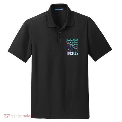 Just A Girl Who Loves Turtles Pastel Watercolor Turtle Gift Dry Zone Grid Polo