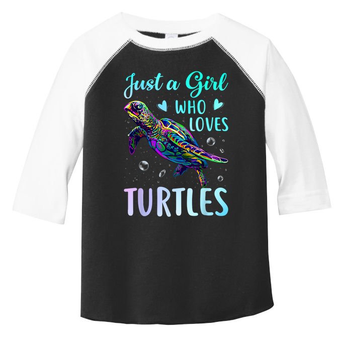 Just A Girl Who Loves Turtles Pastel Watercolor Turtle Gift Toddler Fine Jersey T-Shirt
