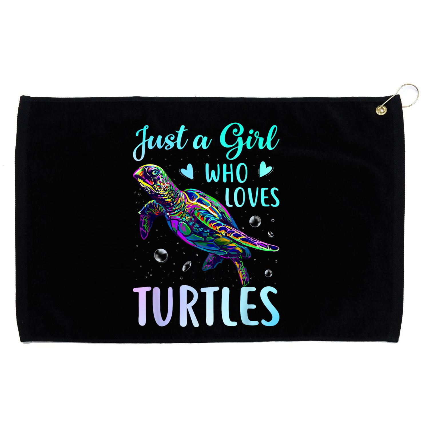 Just A Girl Who Loves Turtles Pastel Watercolor Turtle Gift Grommeted Golf Towel
