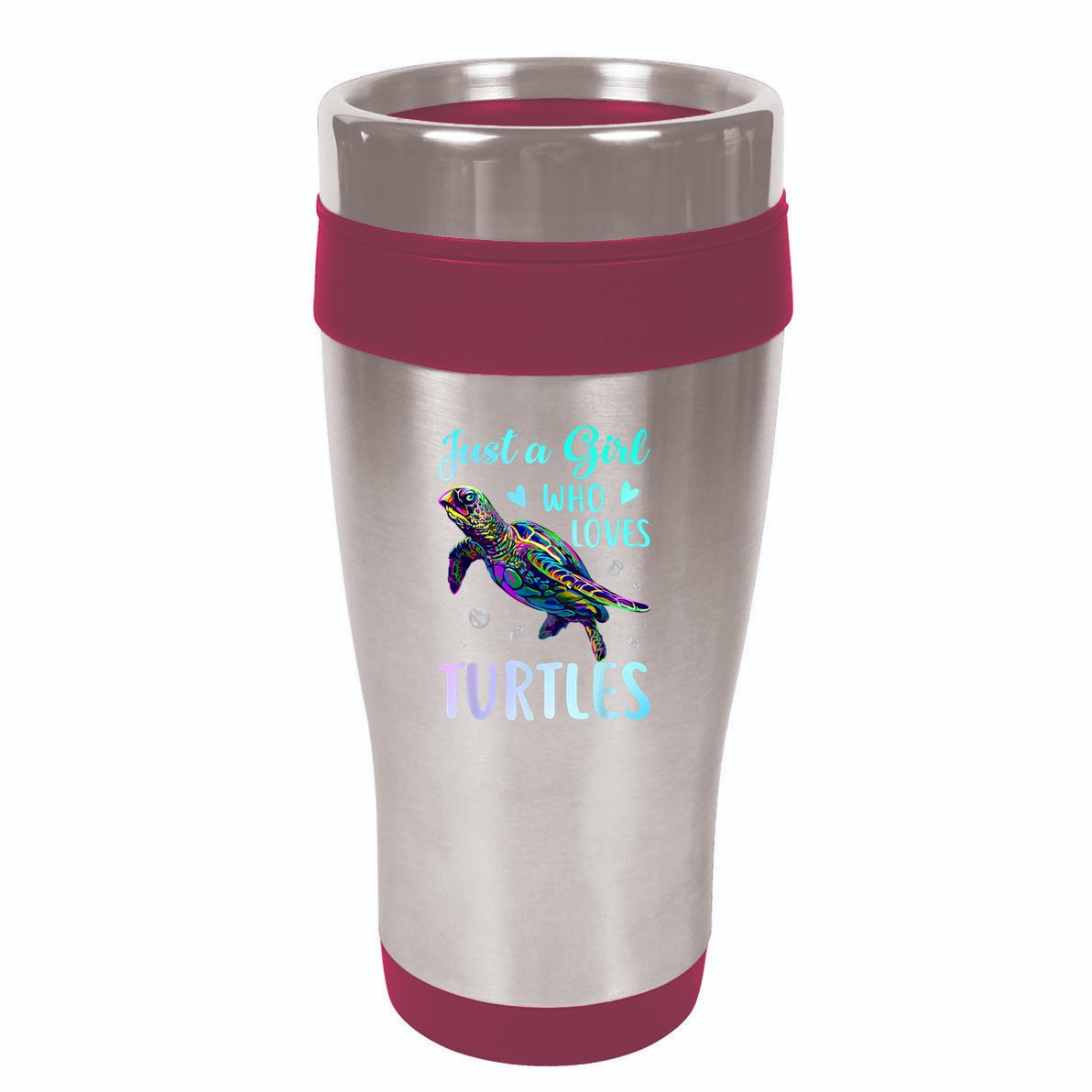 Just A Girl Who Loves Turtles Pastel Watercolor Turtle Gift 16oz Travel Tumbler