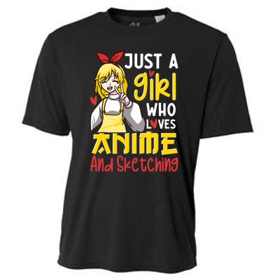 Just A Girl Who Loves Anime And Sketching Otaku Anime Merch Cooling Performance Crew T-Shirt