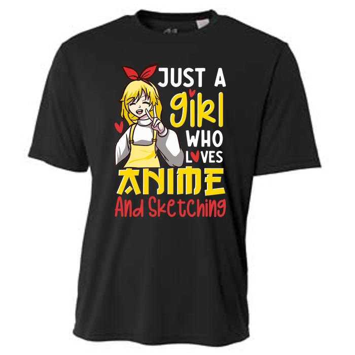 Just A Girl Who Loves Anime And Sketching Otaku Anime Merch Cooling Performance Crew T-Shirt